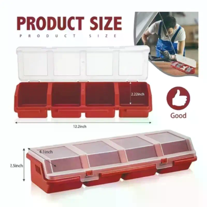 Tools Box For Workshop - صندوق منظم للبراغي بلاستيكي بـ 4